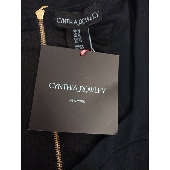 Cynthia Rowley Black Sleeveless Fit & Flare Dress With Gold Zipper Size 10, NWT. - Picture 3 of 7